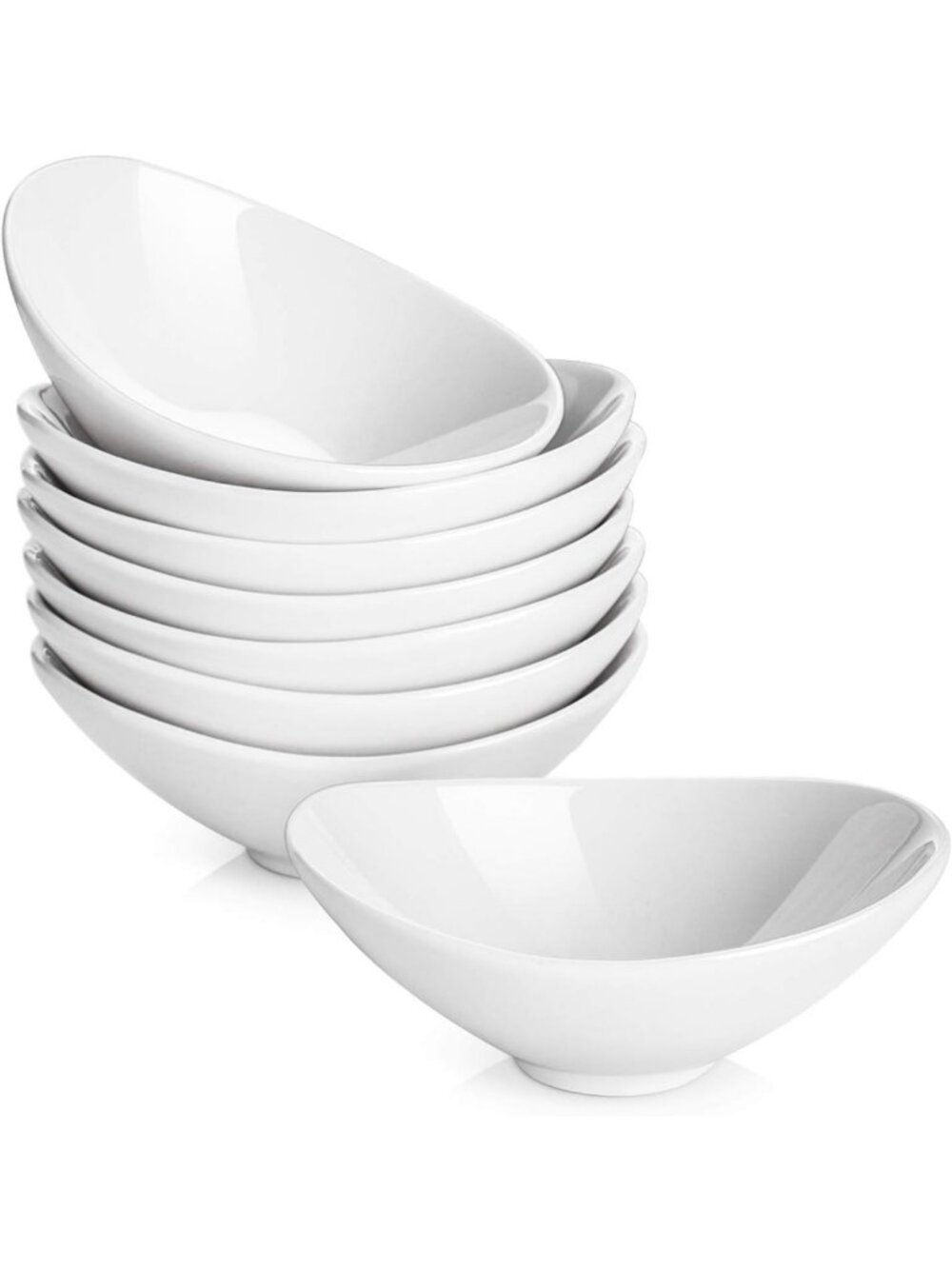 Set of 8 Mini Ceramic Dipping Bowls - 3 oz Porcelain Sauce Cups for BBQ